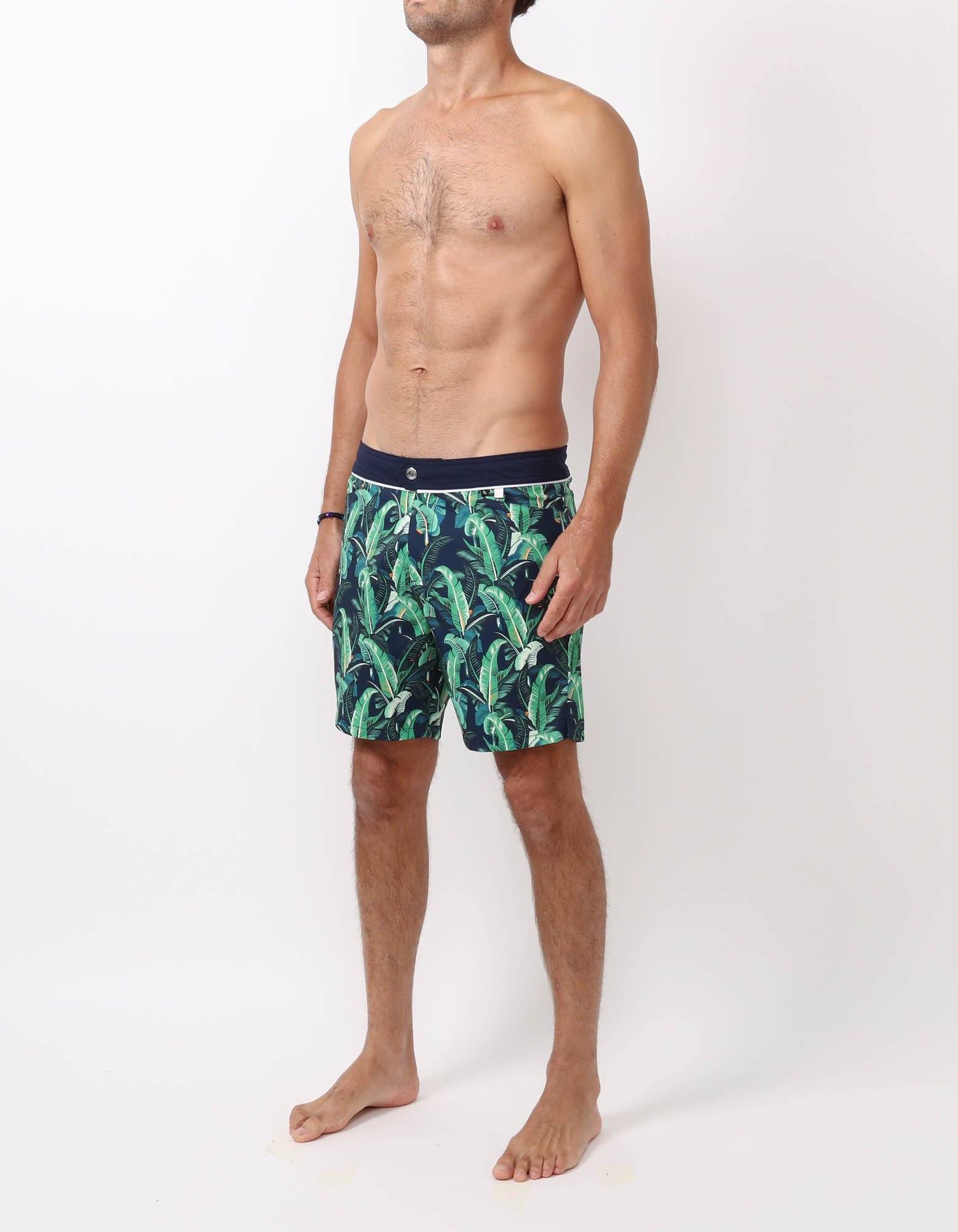 Barth4 - P03. Bold Tropic & Navy Swim Shorts - Barth4 MACKEENE 