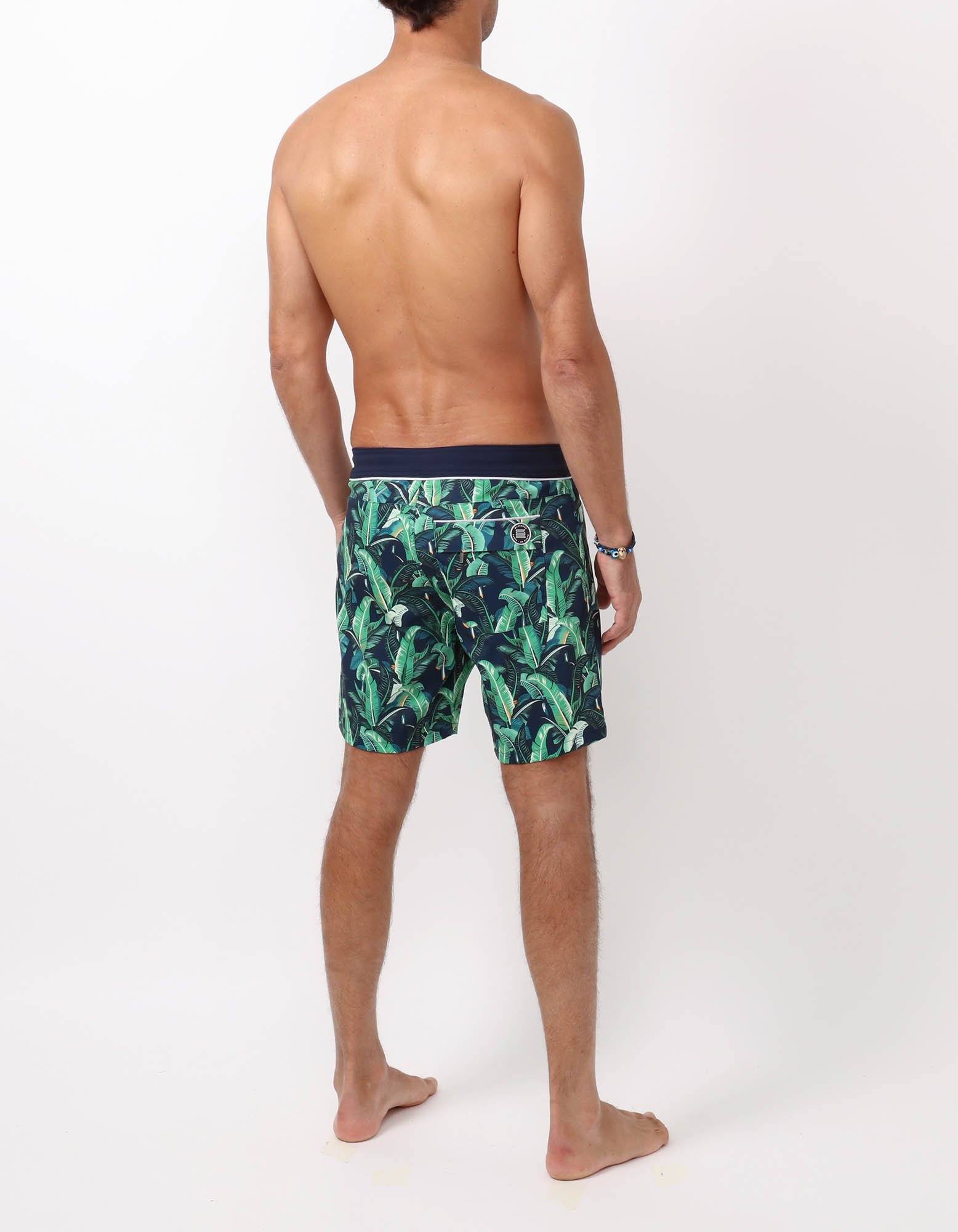 Barth4 - P03. Bold Tropic & Navy Swim Shorts - Barth4 MACKEENE 